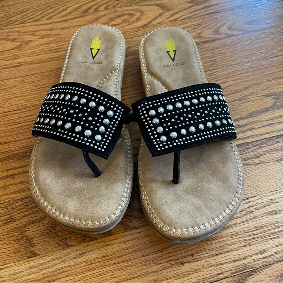 VOLATILE Temptress Asymmetrical Studded Sandals 10